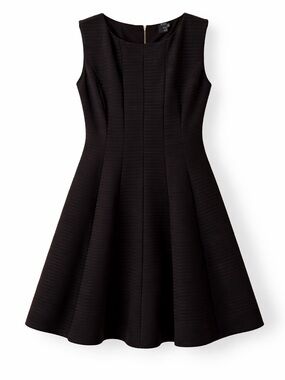 Gabby Skye Ribbed Fit & Flare Dress Black 14W